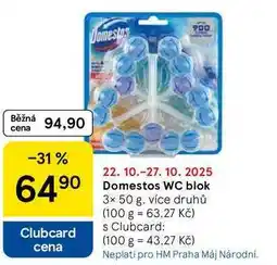 Tesco Domestos WC blok, 3× 50 g nabídka