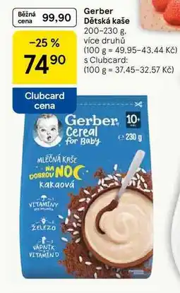 Tesco Gerber Dětská kaše, 200-230 g nabídka