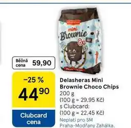 Tesco Delasheras Mini Brownie Choco Chips, 200 g nabídka