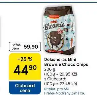 Tesco Delasheras Mini Brownie Choco Chips, 200 g nabídka