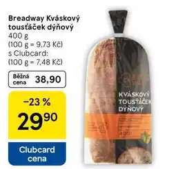 Tesco Breadway Kváskový tousťáček dýňový, 400 g nabídka