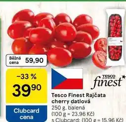 Tesco Tesco Finest Rajčata cherry datlová, 250 g, balená nabídka