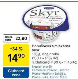 Tesco Bohušovická mlékárna Skyr, 130 g, více druhů nabídka