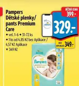 Albert Pampers Dětské plenky/ pants Premium Care vel. 1-6 31-72 ks nabídka