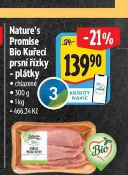 Albert Nature's Promise Bio Kuřecí prsní řízky 300 g nabídka