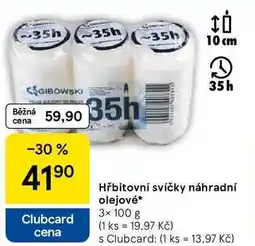 Tesco Hřbitovní svíčky náhradní olejové, 3x 100 g nabídka