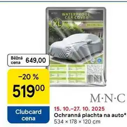 Tesco Ochranná plachta na auto, 534 x 178 x 120 cm nabídka
