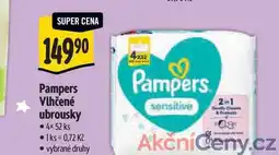 Albert Pampers Vlhčené ubrousky 4× 52 ks nabídka