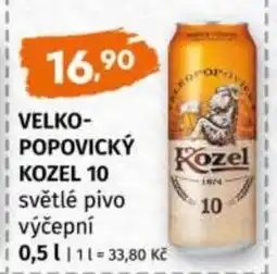 Terno Velko- popovický kozel 10 světlé pivo výčepní nabídka