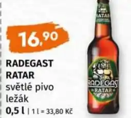 Terno Radegast ratar světlé pivo ležák nabídka