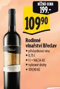 Albert Rodinné vinařství Břeclav nabídka