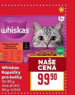 Billa Whiskas Kapsičky pro kočky 12× 85 g nabídka