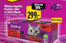 Albert Whiskas Kapsička Klasický výběr ve šťávě nabídka