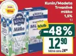 Billa Madeta Kunin/Madeta Trvanlivé mléko 1,5% nabídka