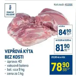 Makro Vepřová kýta bez kosti nabídka