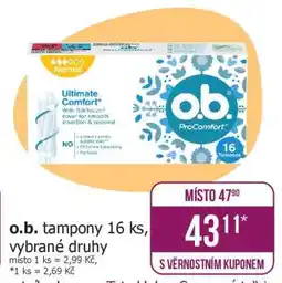 Teta o.b. tampony 16 ks, vybrané druhy nabídka
