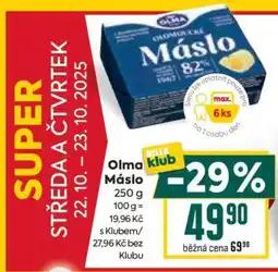 Billa Olma Máslo nabídka