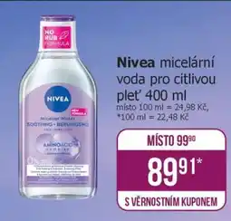 Teta Nivea micelární voda pro citlivou pleť 400 ml nabídka
