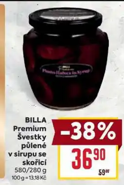 Billa BILLA Premium Švestky půlené v sirupu se skořicí nabídka