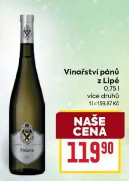 Billa Vinařství pánů z Lipé nabídka