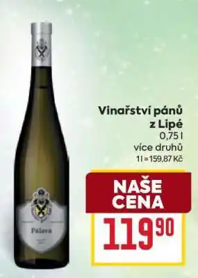 Billa Vinařství pánů z Lipé nabídka