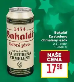 Billa Bakalář Za studena chmelený ležák nabídka