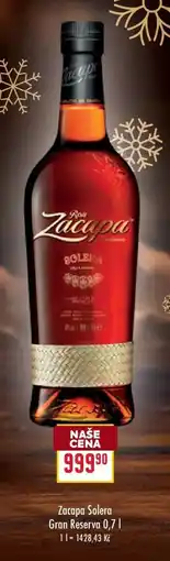 Billa Zacapa Solera Gran Reserva 0,7 l nabídka
