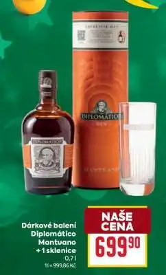 Billa Dárkové balení Diplomático Mantuano + 1 sklenice nabídka