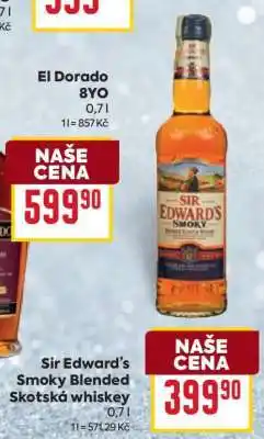 Billa Sir Edward’s Smoky Blended Skotská whiskey nabídka