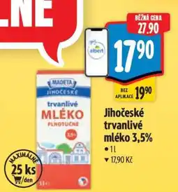 Albert Jihočeské Trvanlivé mléko 3,5% nabídka