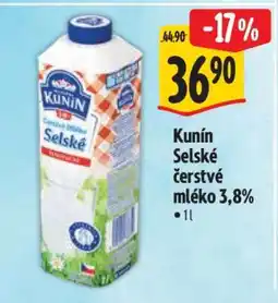 Albert Kunín Selské čerstvé mléko 3,8% nabídka
