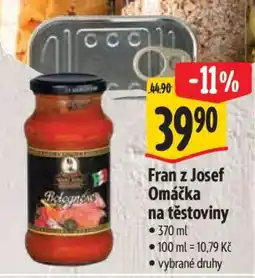 Albert Fran z Josef Omáčka na těstoviny nabídka