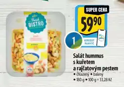 Albert Salát hummus s kuřetem a rajčatovým pestem nabídka