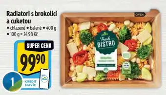 Albert Radiatori s brokolicí a cuketou nabídka