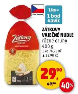 Penny Market Zátkovy vaječné nudle nabídka