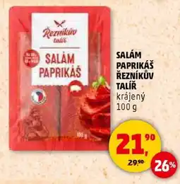 Penny Market SALÁM PAPRIKÁŠ ŘEZNÍKŮV TALÍŘ nabídka