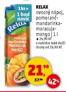 Penny Market RELAX ovocný nápoj, pomeranč-mandarinka-maracuja-mango 1 l nabídka