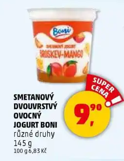 Penny Market SMETANOVÝ DVOUVRSTVÝ OVOCNÝ JOGURT BONI nabídka