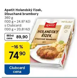 Tesco Apetit Holandský řízek, šťouchané brambory nabídka