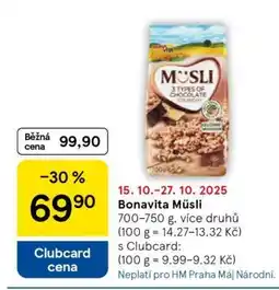 Tesco Bonavita Müsli nabídka