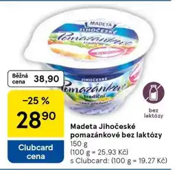 Tesco Madeta Jihočeské pomazánkové bez laktózy nabídka