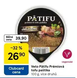Tesco Veto Pátifu Prémiová tofu paštika nabídka