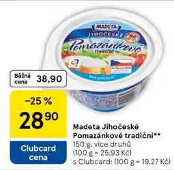 Tesco Madeta Jihočeské Pomazánkové tradiční nabídka