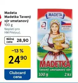 Tesco Madeta Madetka Tavený sýr smetanový nabídka
