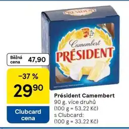 Tesco Président camembert nabídka