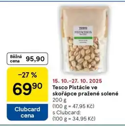 Tesco Tesco Pistácie ve skořápce pražené solené nabídka