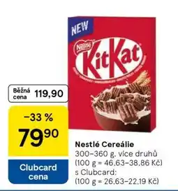 Tesco Nestlé cereálie nabídka