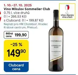 Tesco Víno Mikulov Sommelier Club nabídka
