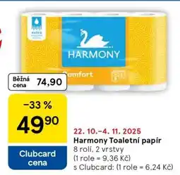 Tesco Harmony toaletní papír nabídka