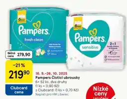 Tesco Pampers Čisticí ubrousky nabídka